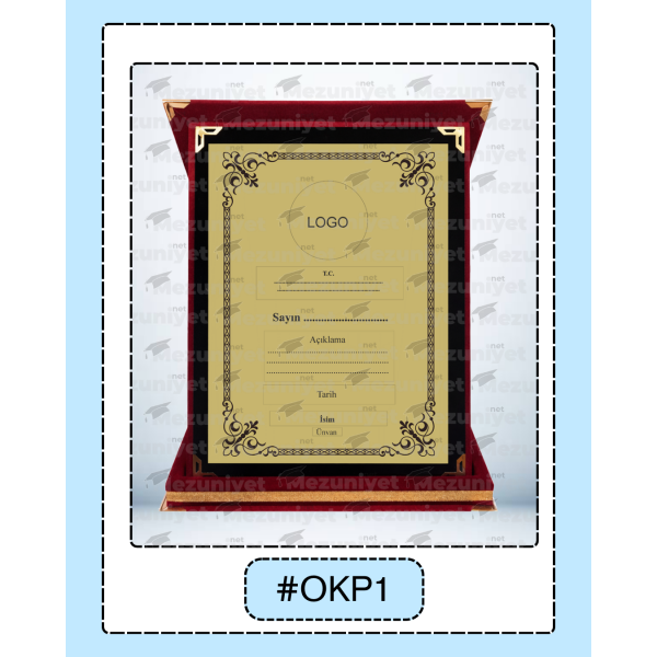 Özel Tasarım Ahşap Plaket – #OKP1